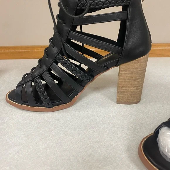 Portia Black Braided Block Heel by ccocci - Picture 6 of 11